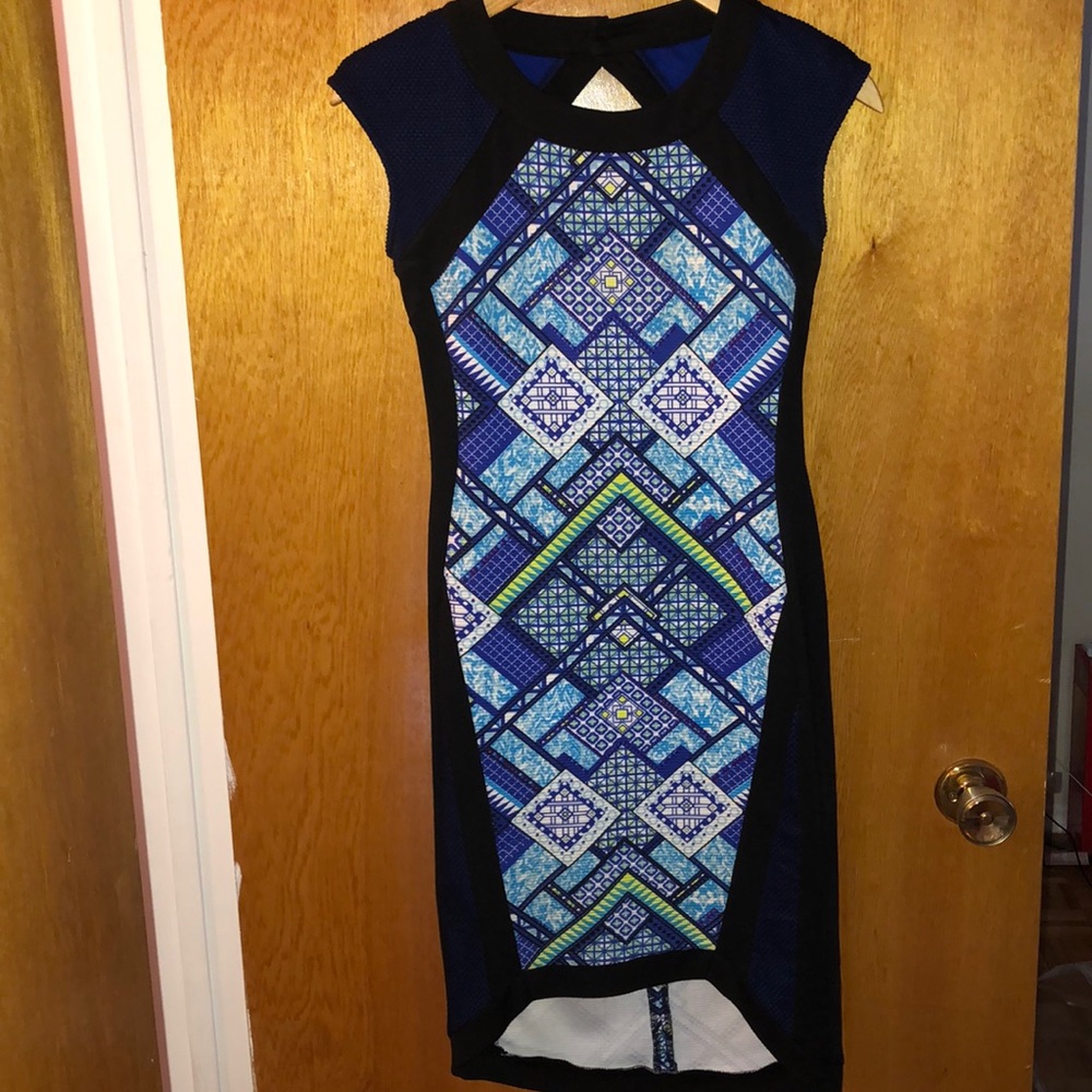 Kardashian Kollection high low tribal print dress